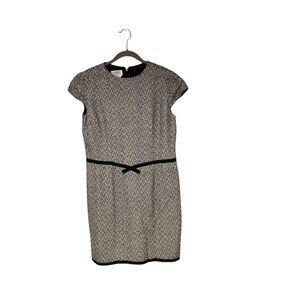 Talbots women’s silk cap sleeve fully lined tweed Chevron sheath dress S/12 P